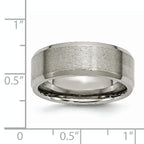 Chisel Titanium Brushed and Polished 8mm Beveled Edge Band