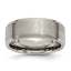 Chisel Titanium Brushed and Polished 8mm Beveled Edge Band