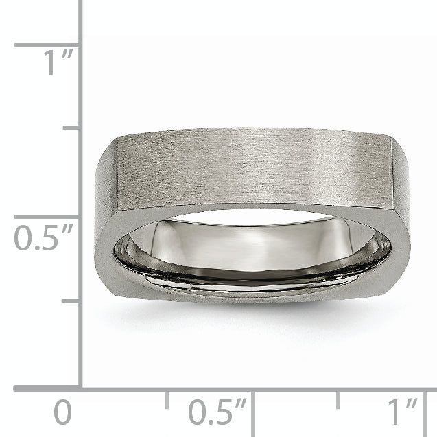 Titanium Satin 6mm Square Band