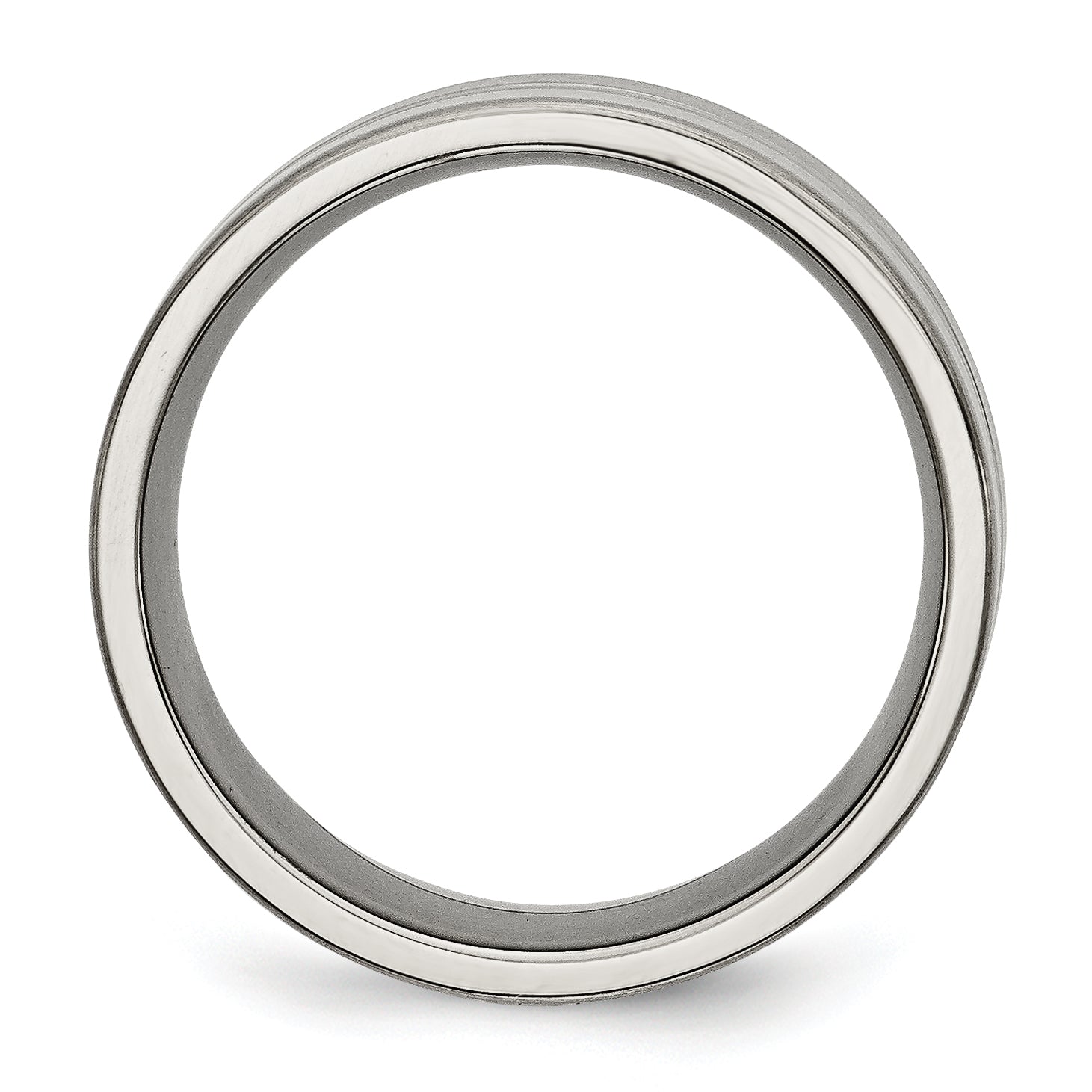 Chisel Titanium Brushed and Polished 8mm Grooved Band Secondary image