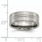 Chisel Titanium Brushed and Polished 8mm Grooved Band