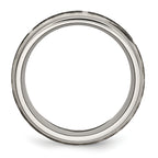 Chisel Titanium Brushed and Polished Celtic Laser Design 8mm Ridged Edge Band