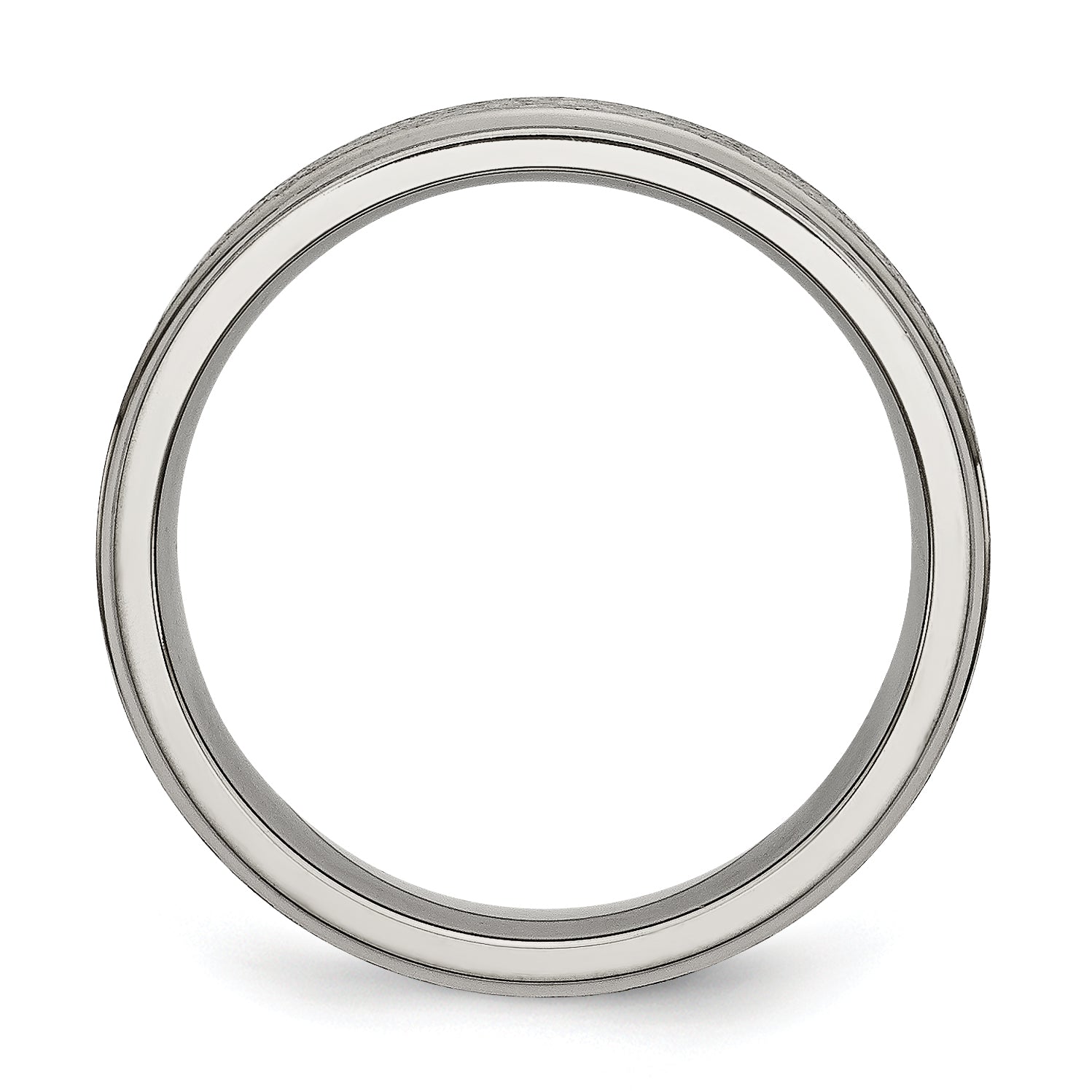 Chisel Titanium Brushed Center 6mm Ridged Edge Band Secondary image