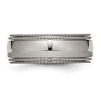 Chisel Titanium Polished 8mm Grooved and Beaded Edge Band