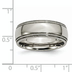 Chisel Titanium Polished 8mm Grooved and Beaded Edge Band