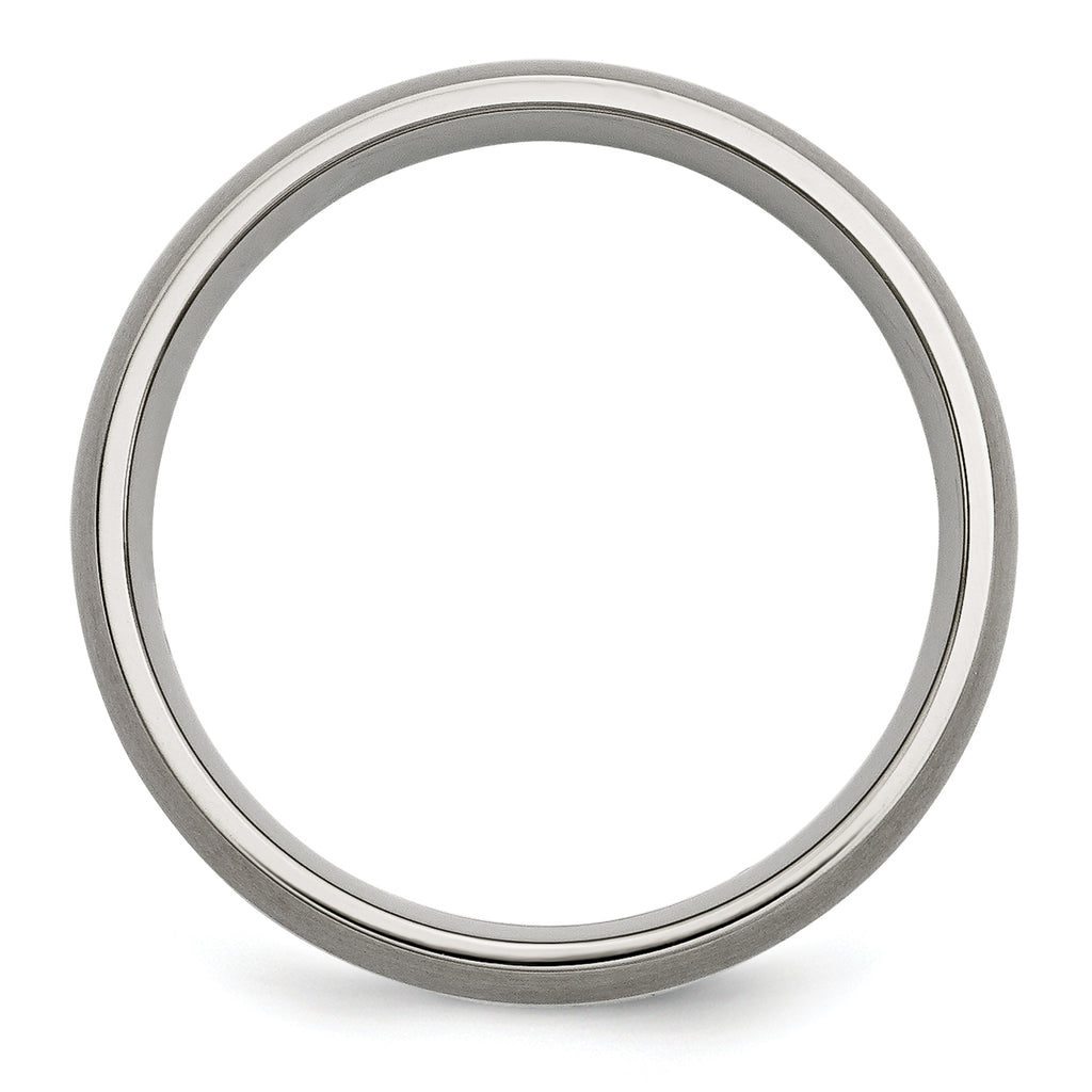 Chisel Titanium Brushed with Sterling Silver Inlay 6mm Band