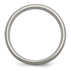 Chisel Titanium Brushed with Sterling Silver Inlay 6mm Band