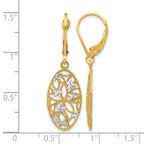 10K Yellow Gold Diamond-Cut Leverback Earrings