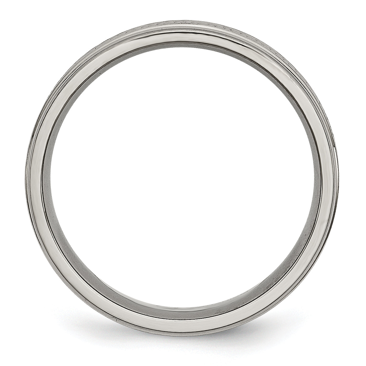 Titanium Ridged Edge Weave Design 6mm Polished Band Secondary image