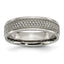 Titanium Ridged Edge Weave Design 6mm Polished Band
