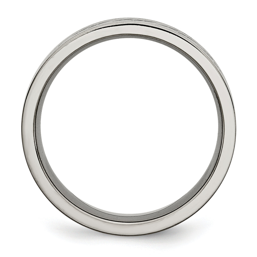 Chisel Titanium Brushed Cross Design 8mm Flat Band