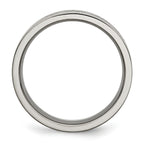 Chisel Titanium Brushed Cross Design 8mm Flat Band