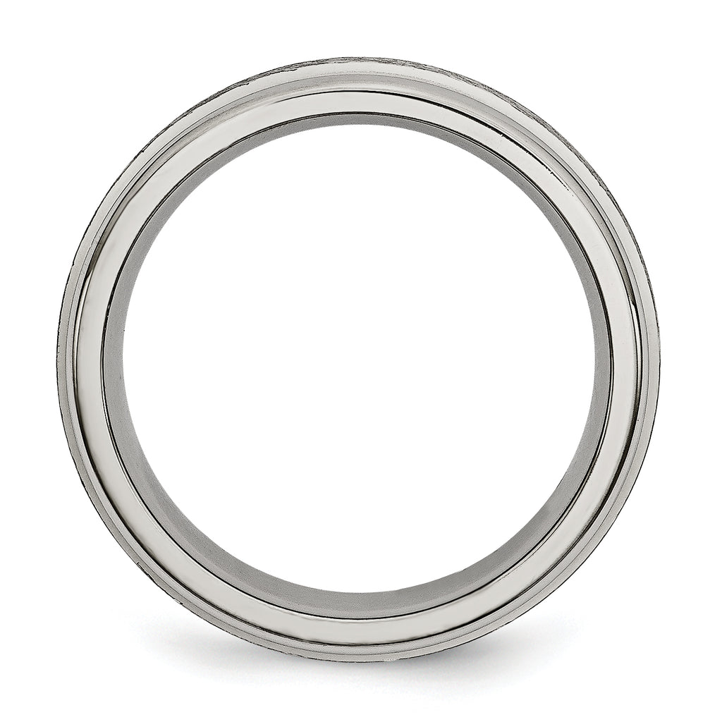 Chisel Titanium Brushed and Polished 6mm Grooved Edge Band