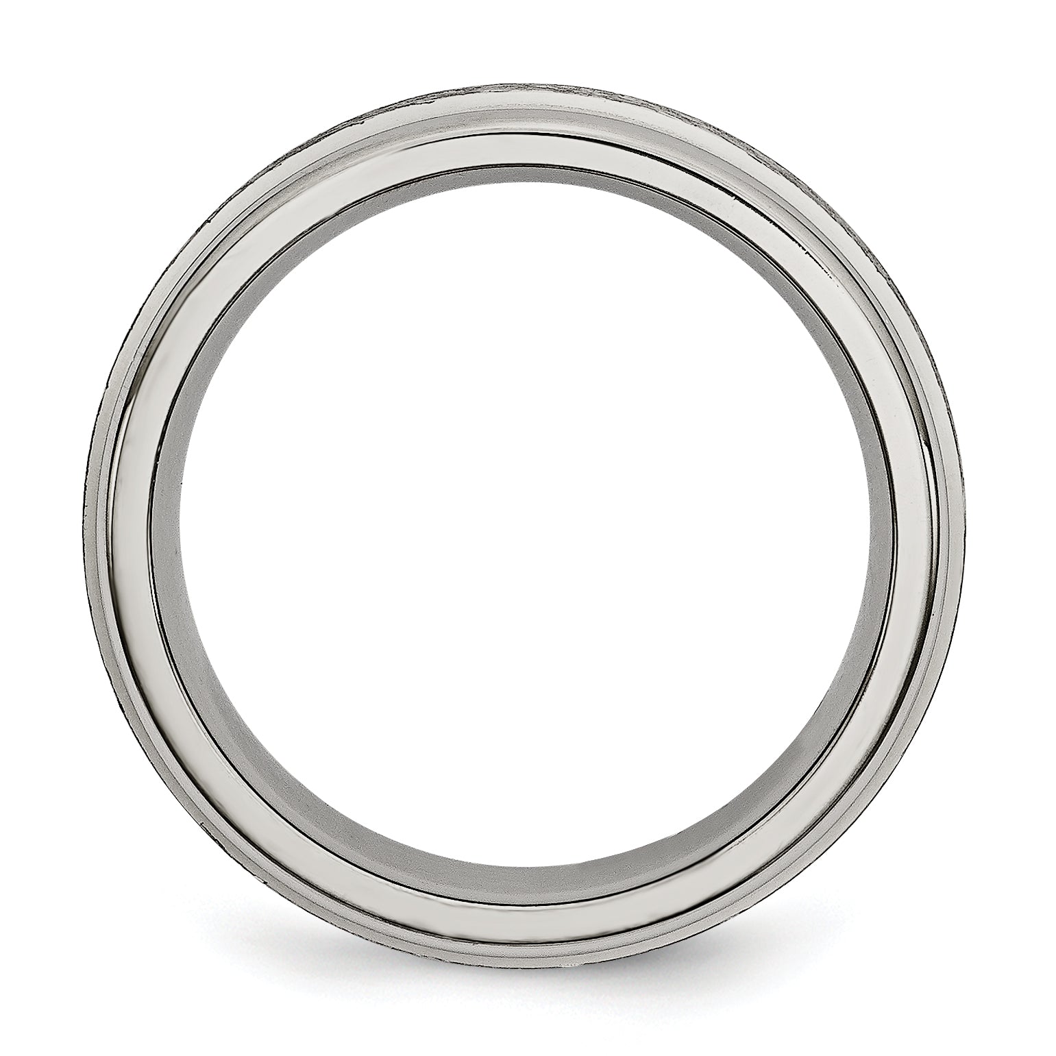 Chisel Titanium Brushed and Polished 6mm Grooved Edge Band