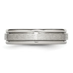 Chisel Titanium Brushed and Polished 6mm Grooved Edge Band