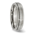 Chisel Titanium Brushed and Polished 6mm Grooved Edge Band