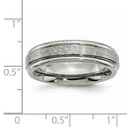 Chisel Titanium Brushed and Polished 6mm Grooved Edge Band