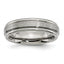 Chisel Titanium Brushed and Polished 6mm Grooved Edge Band