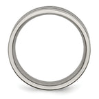 Chisel Titanium Brushed Black Enamel Grooved 7mm Flat Band