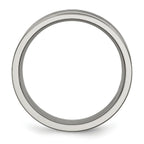 Chisel Titanium Polished Black Enamel Grooved 8mm Flat Band