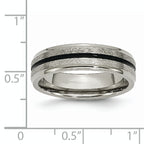Titanium Black Enamel 6mm Satin and Polished Band