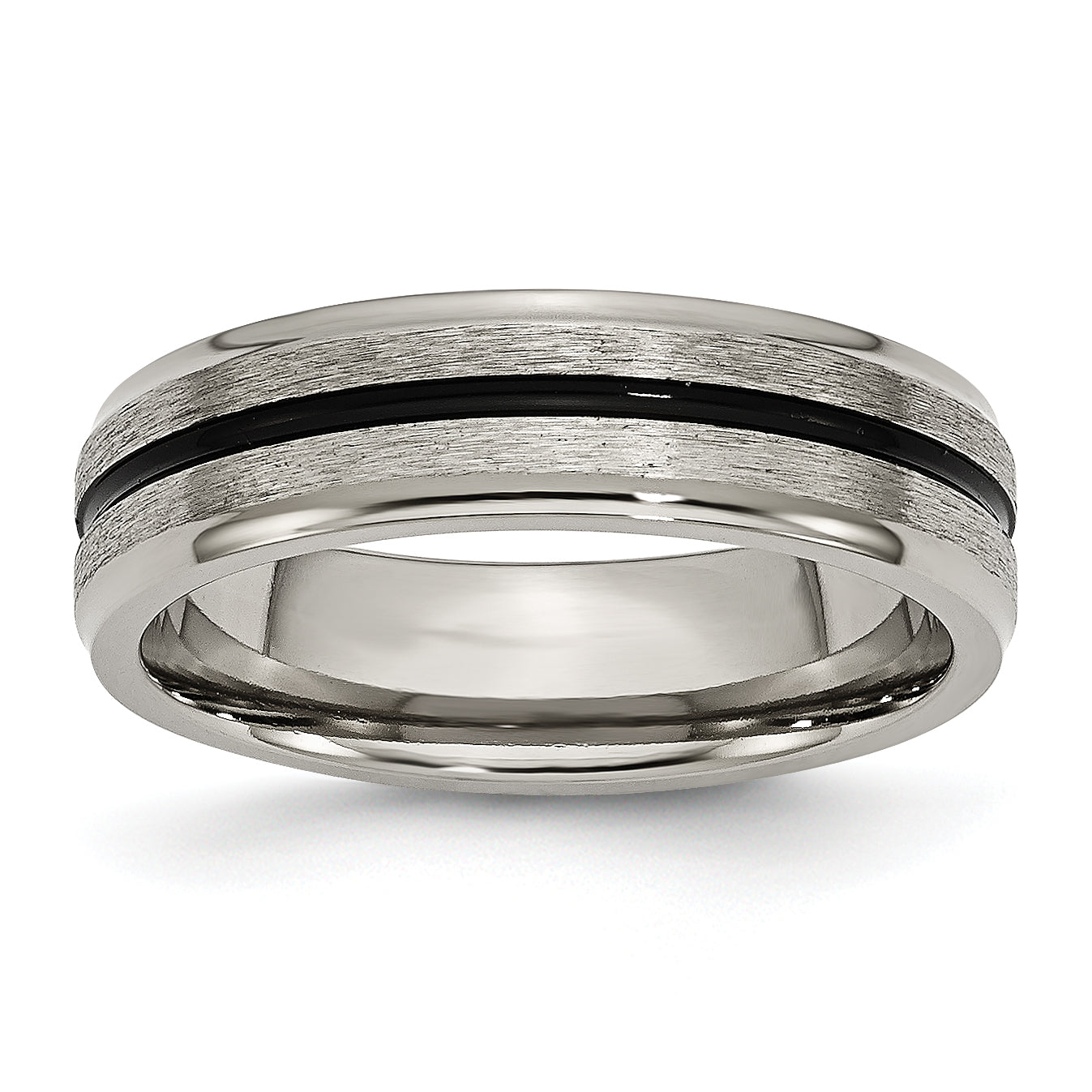 Titanium Black Enamel 6mm Satin and Polished Band Main image