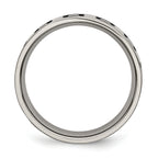 Titanium Polished Black Enamel Squares 6mm Flat Band