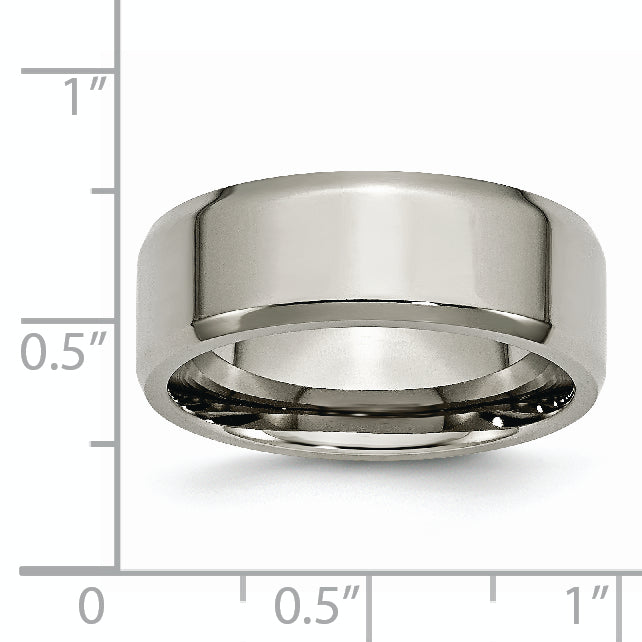 Chisel Titanium Polished 8mm Beveled Edge Band