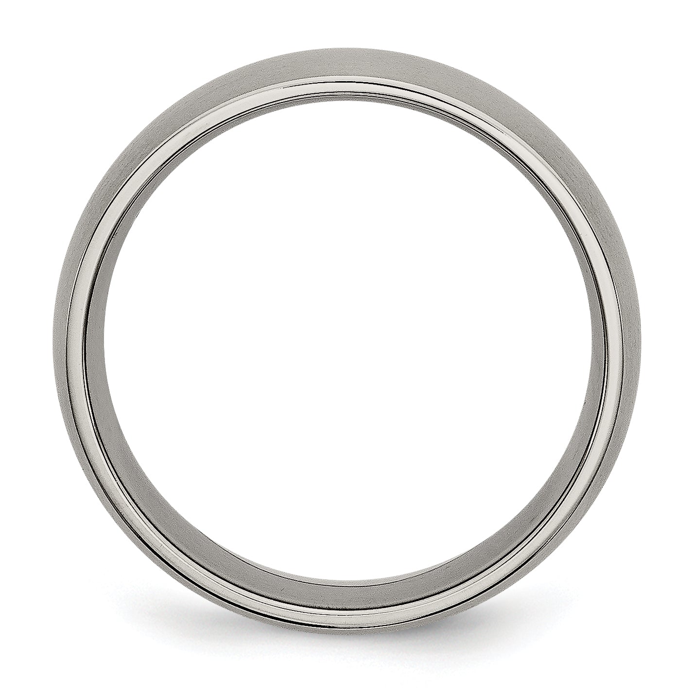 Brushed Half-Round Wedding Band in Titanium, 7mm Secondary image