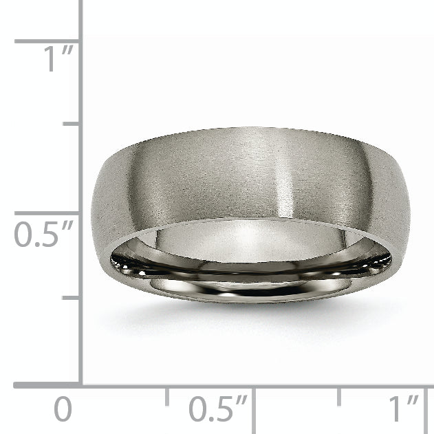 Chisel Titanium Brushed 7mm Half Round Band