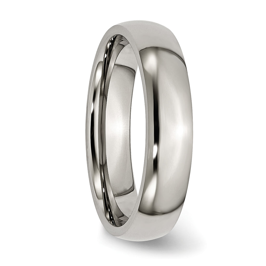 Chisel Titanium Polished 5mm Half Round Band