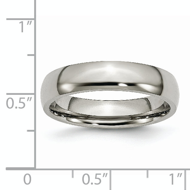 Chisel Titanium Polished 5mm Half Round Band