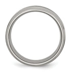 Chisel Titanium Brushed and Polished 8mm Grooved Ridged Edge Band
