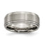Chisel Titanium Brushed Center 8mm Double Step Ridged Edge Band