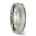 Chisel Titanium Brushed Center 6mm Ridged Edge Band