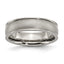 Chisel Titanium Brushed Center 6mm Ridged Edge Band