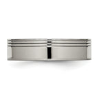Titanium Grooved 6mm Polished Band