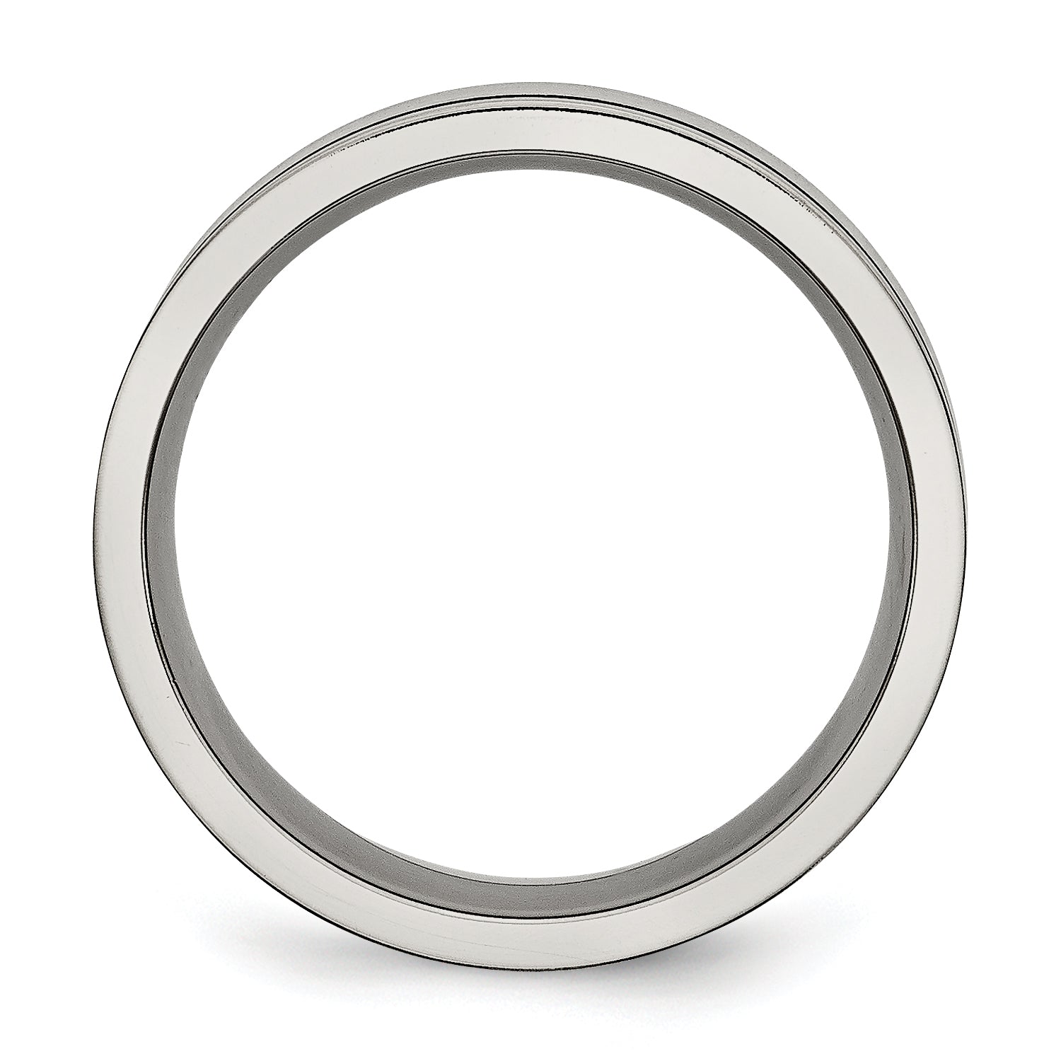 Titanium Brushed with Black Rubber 7mm Flat Band Secondary image