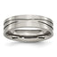 Chisel Titanium Polished X-Design 6mm Grooved Flat Band