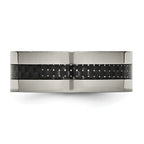 Chisel Titanium Polished with Black Carbon Fiber Inlay Flat 8mm Band