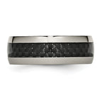 Chisel Titanium Polished with Black Carbon Fiber Inlay 8mm Band