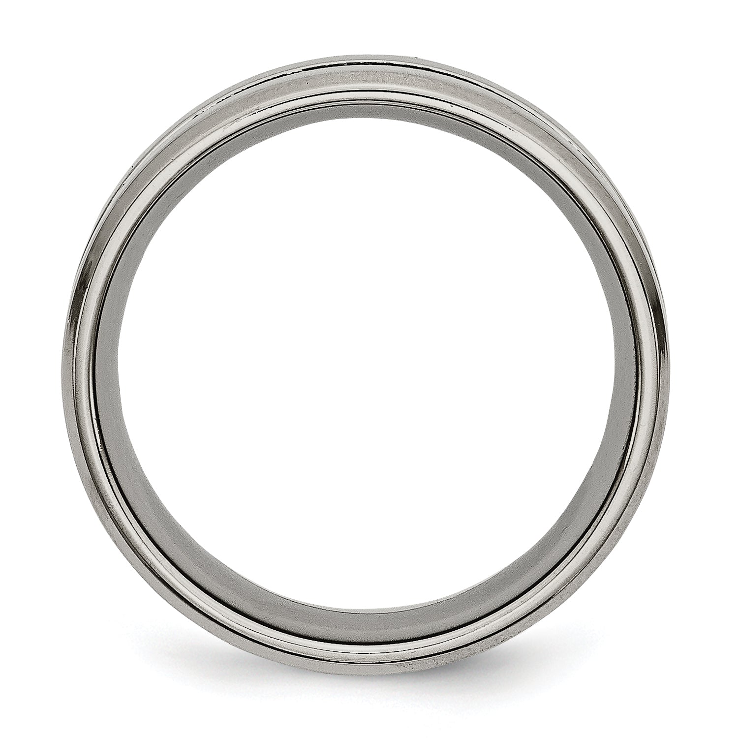 Grooved Wedding Band in Titanium, 8mm Secondary image