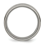 Chisel Titanium Brushed and Polished 8mm Grooved Flat Band
