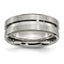 Chisel Titanium Brushed and Polished 8mm Grooved Flat Band