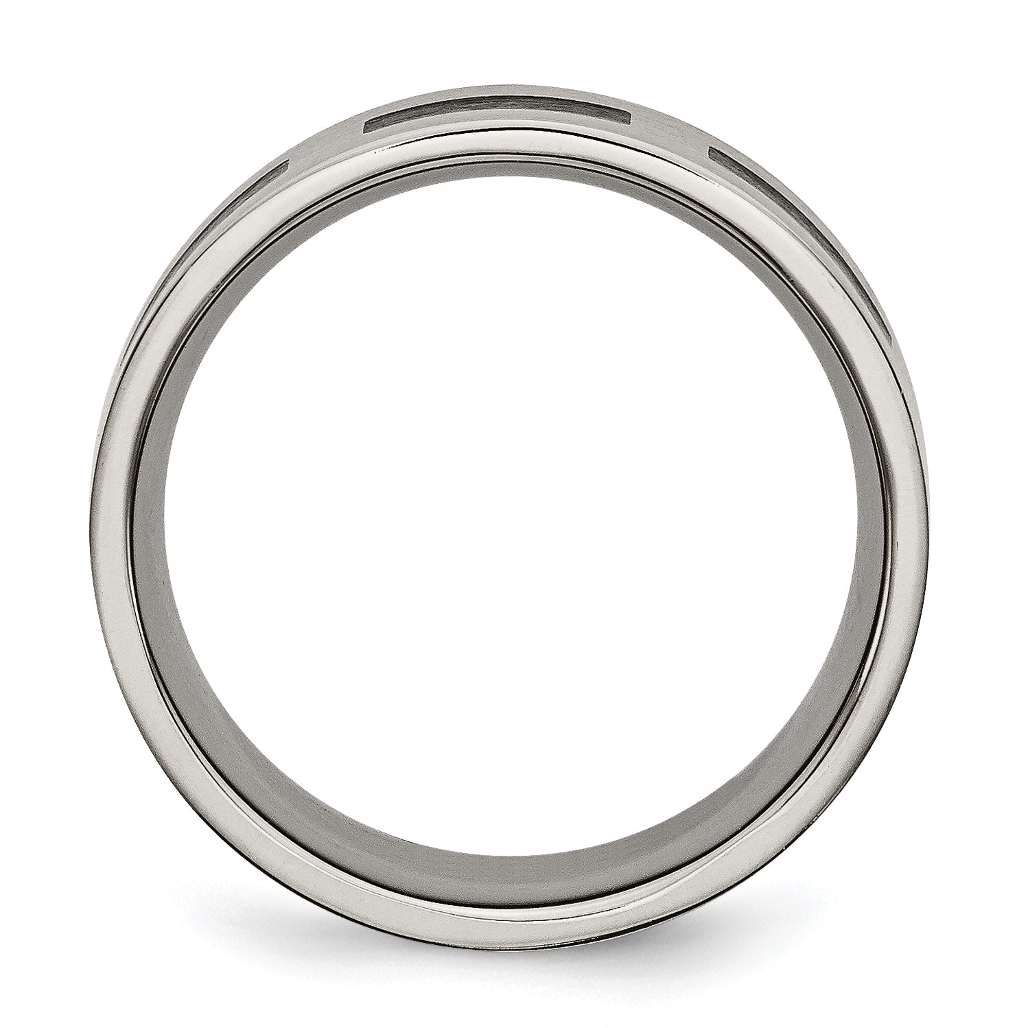 Brushed Wedding Band in Titanium with Black Rubber, 8mm Secondary image