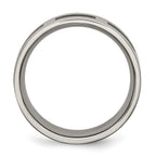 Chisel Titanium Brushed with Black Rubber 8mm Flat Band