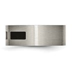 Chisel Titanium Brushed with Black Rubber 8mm Flat Band