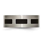 Chisel Titanium Brushed with Black Rubber 8mm Flat Band