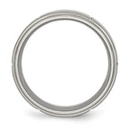 Chisel Titanium Brushed Center Block Design 8mm Ridged Edge Band