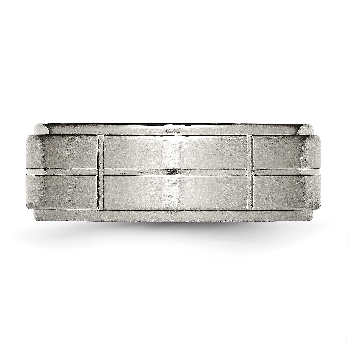 Chisel Titanium Brushed Center Block Design 8mm Ridged Edge Band